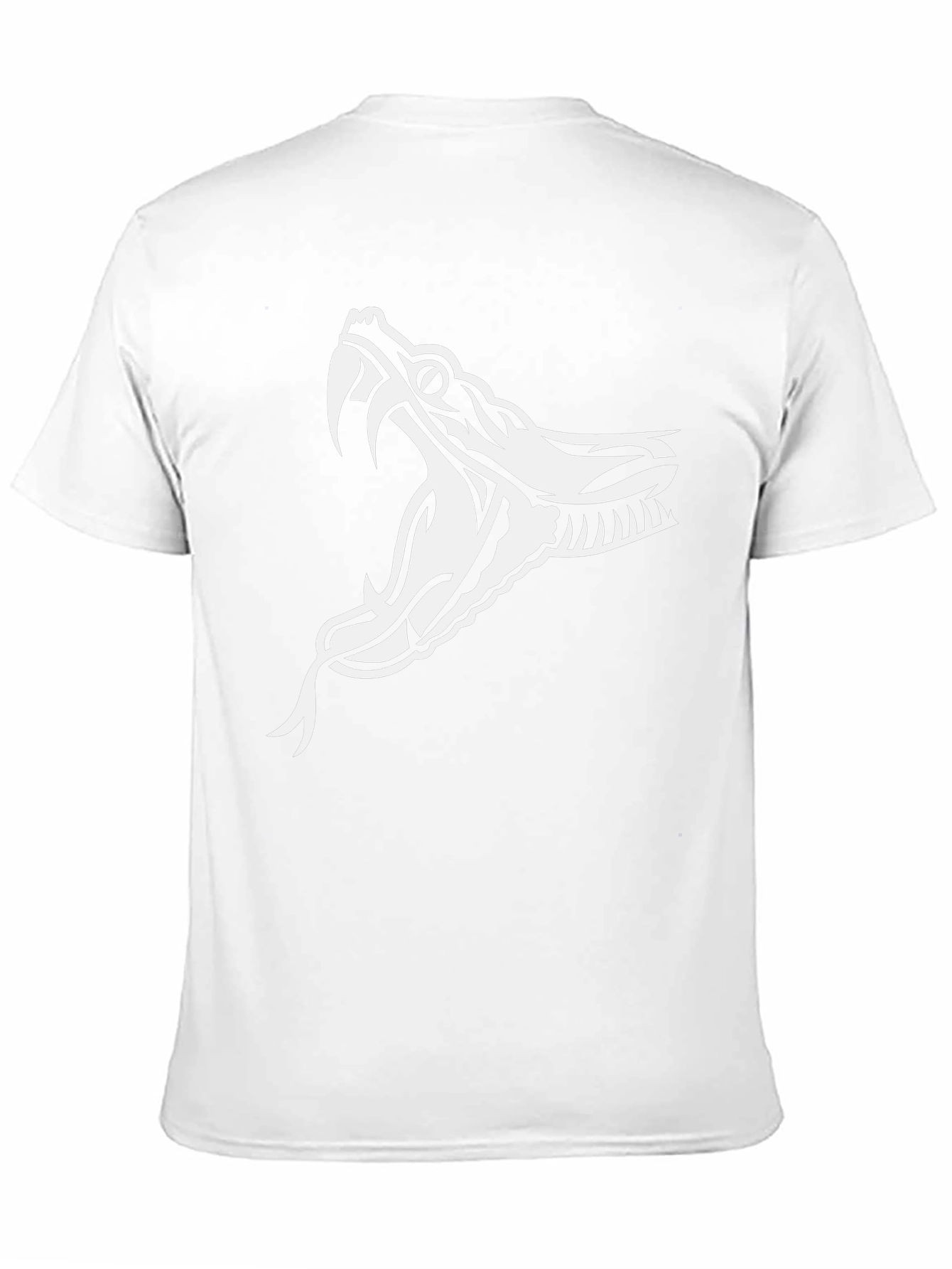 Black T-Shirt with White Snake Graphic