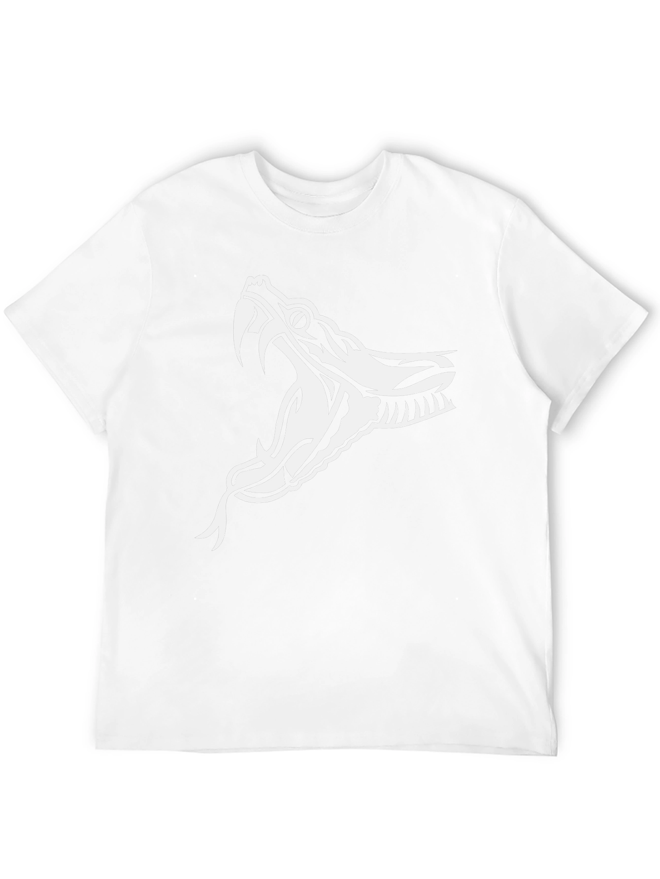 Black T-Shirt with White Snake Graphic