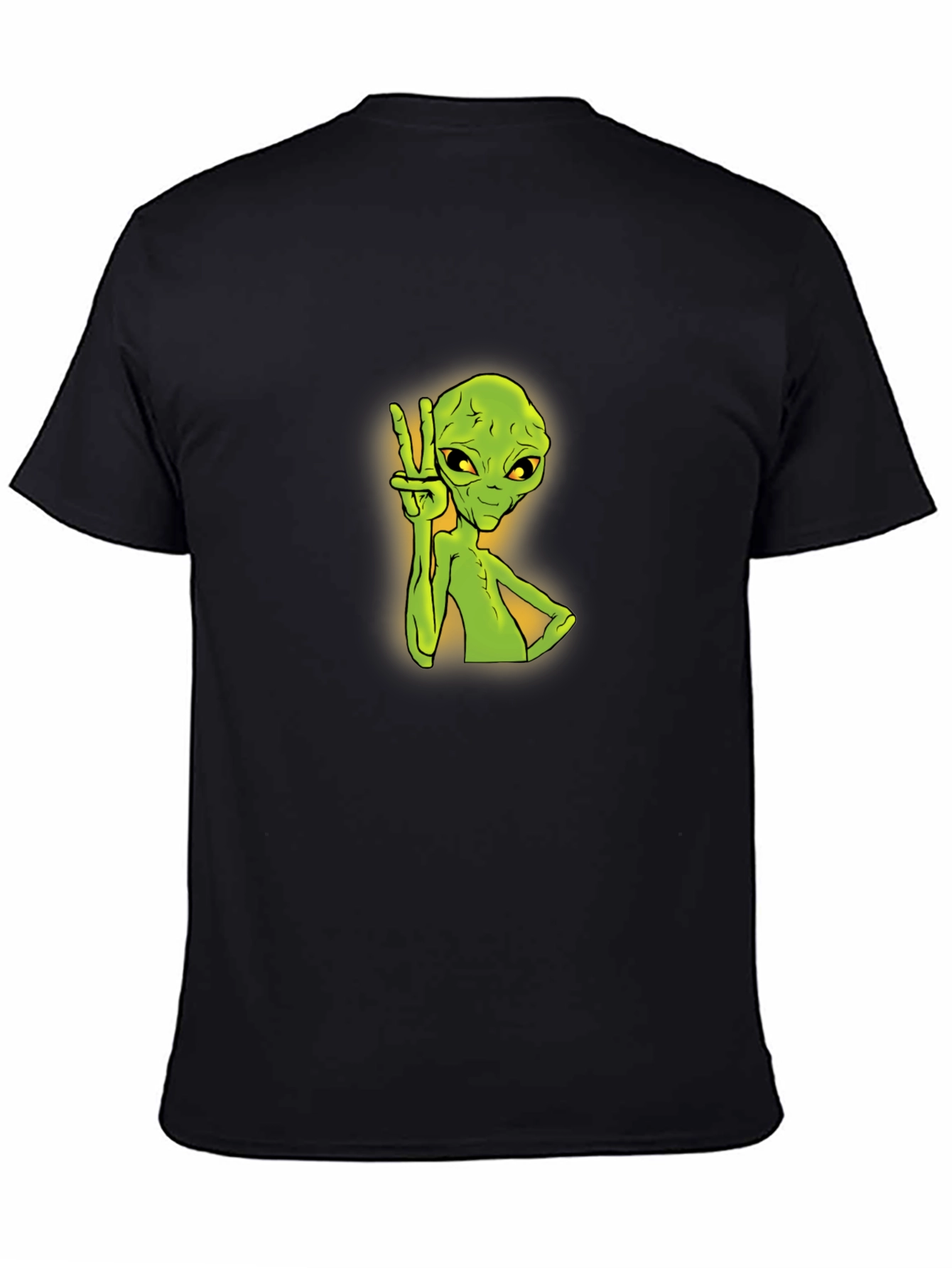 Alien Peace Sign Graphic Tee - Trendy Black T-Shirt