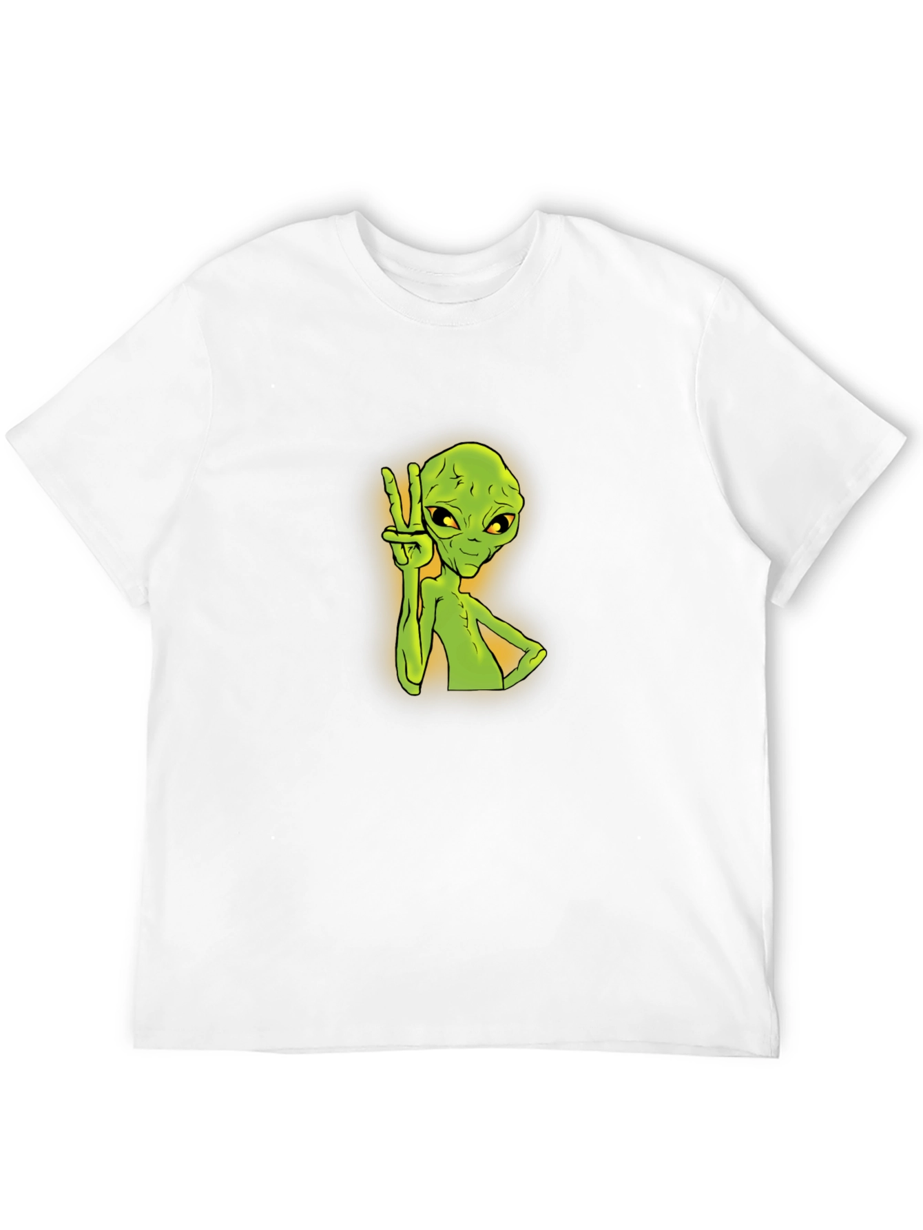 Alien Peace Sign Graphic Tee - Trendy Black T-Shirt