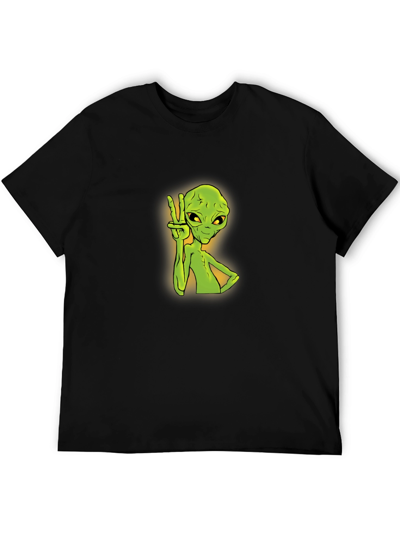 Alien Peace Sign Graphic Tee - Trendy Black T-Shirt