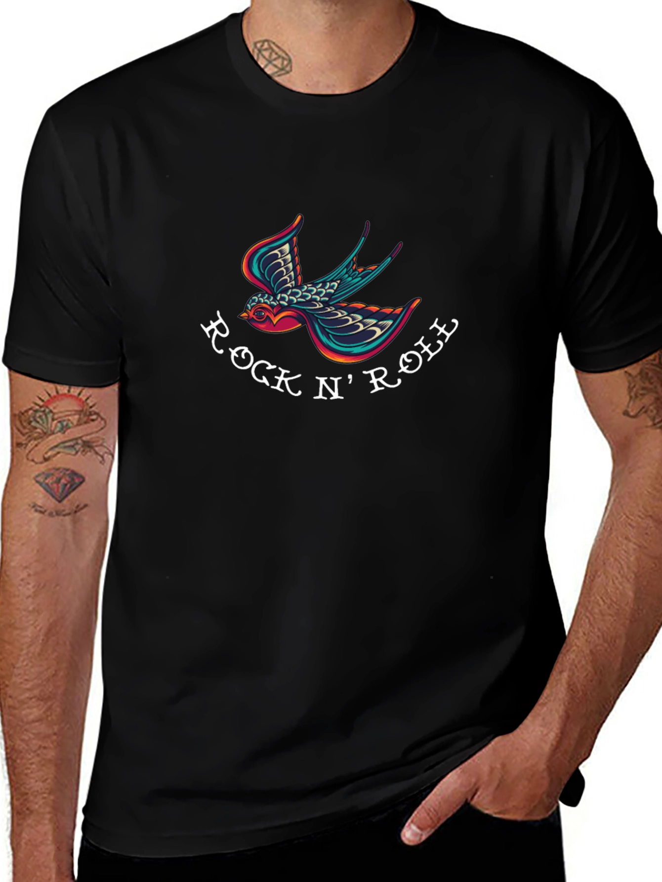Rock N Roll Bird T-Shirt - Classic Design