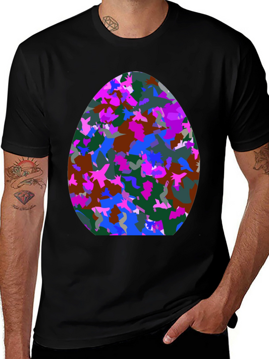 Abstract Easter Egg T-Shirt - Mens Black Tee