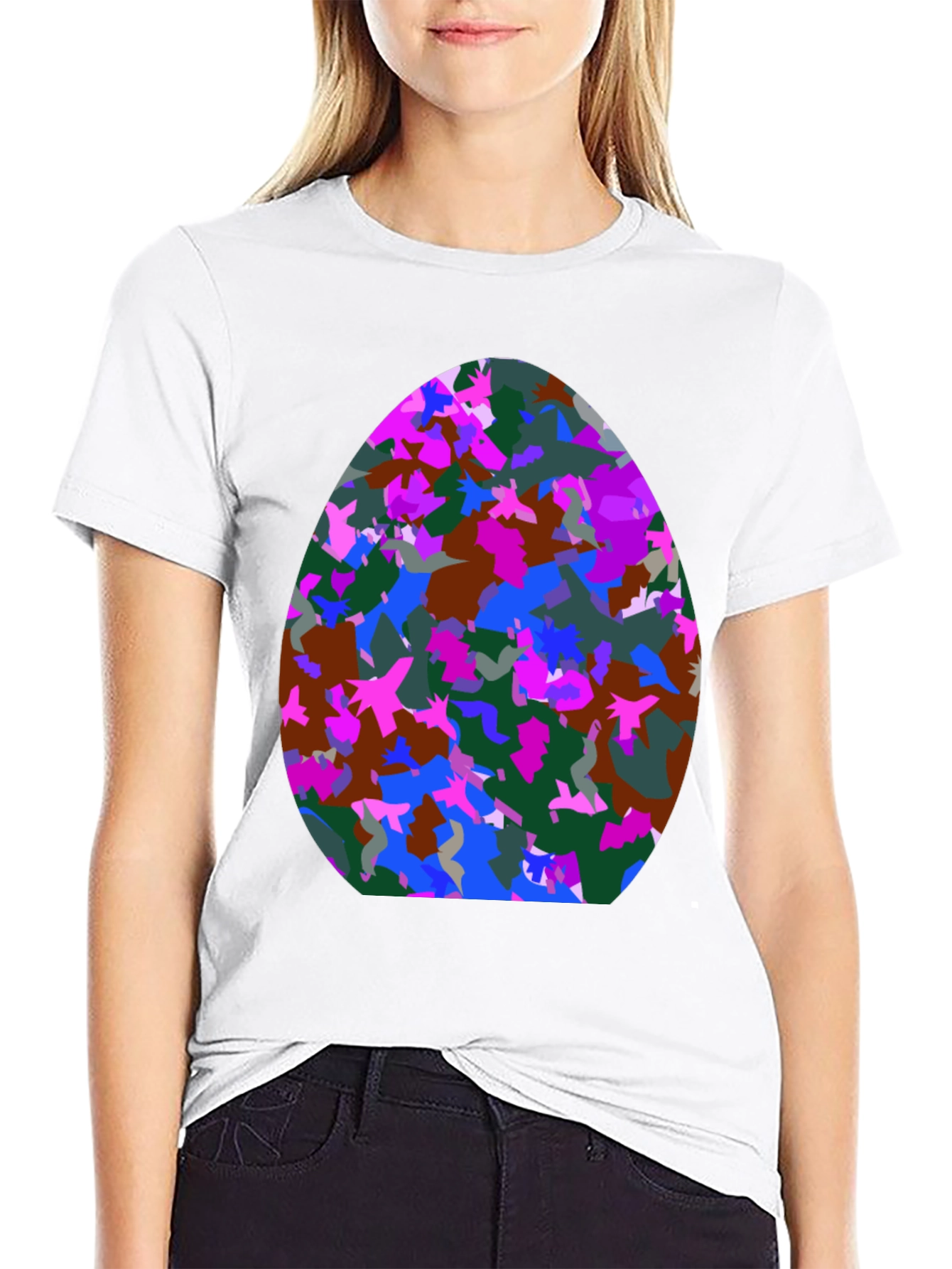 Abstract Easter Egg T-Shirt - Mens Black Tee