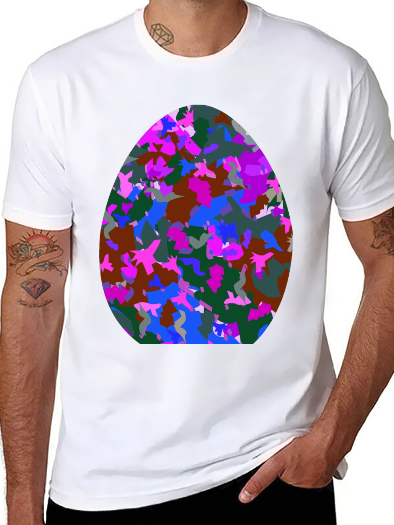 Abstract Easter Egg T-Shirt - Mens Black Tee