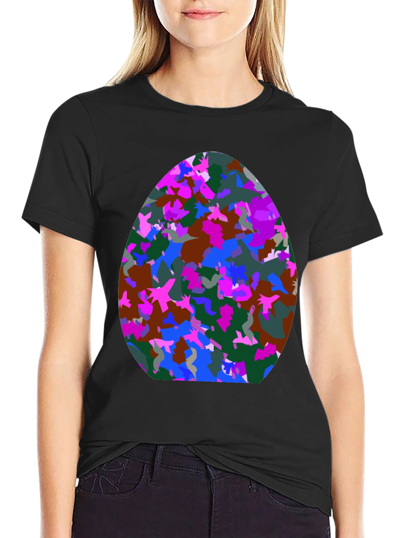 Abstract Easter Egg T-Shirt - Mens Black Tee