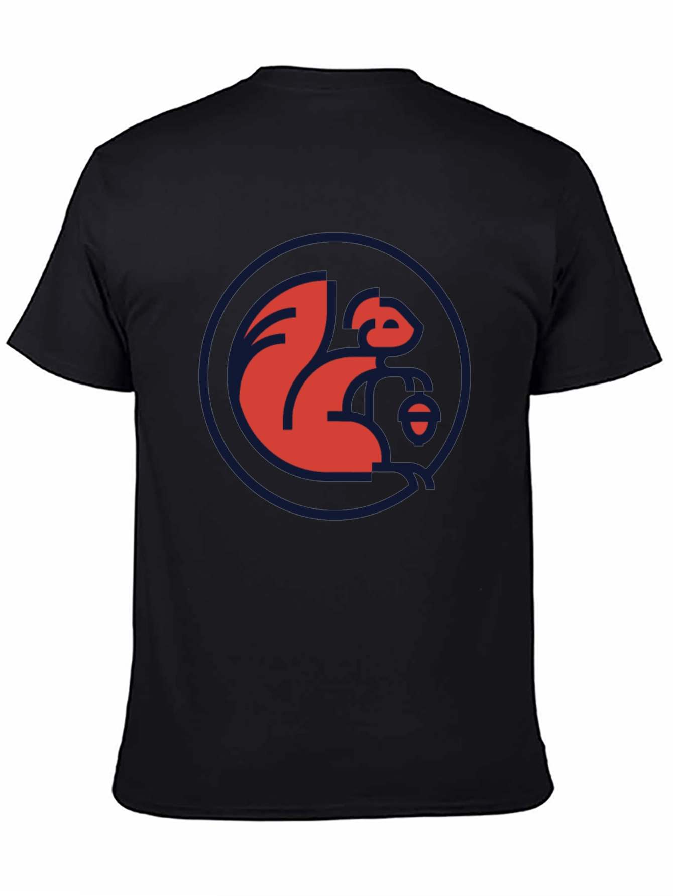 Red Squirrel Logo Black T-Shirt - Casual Style