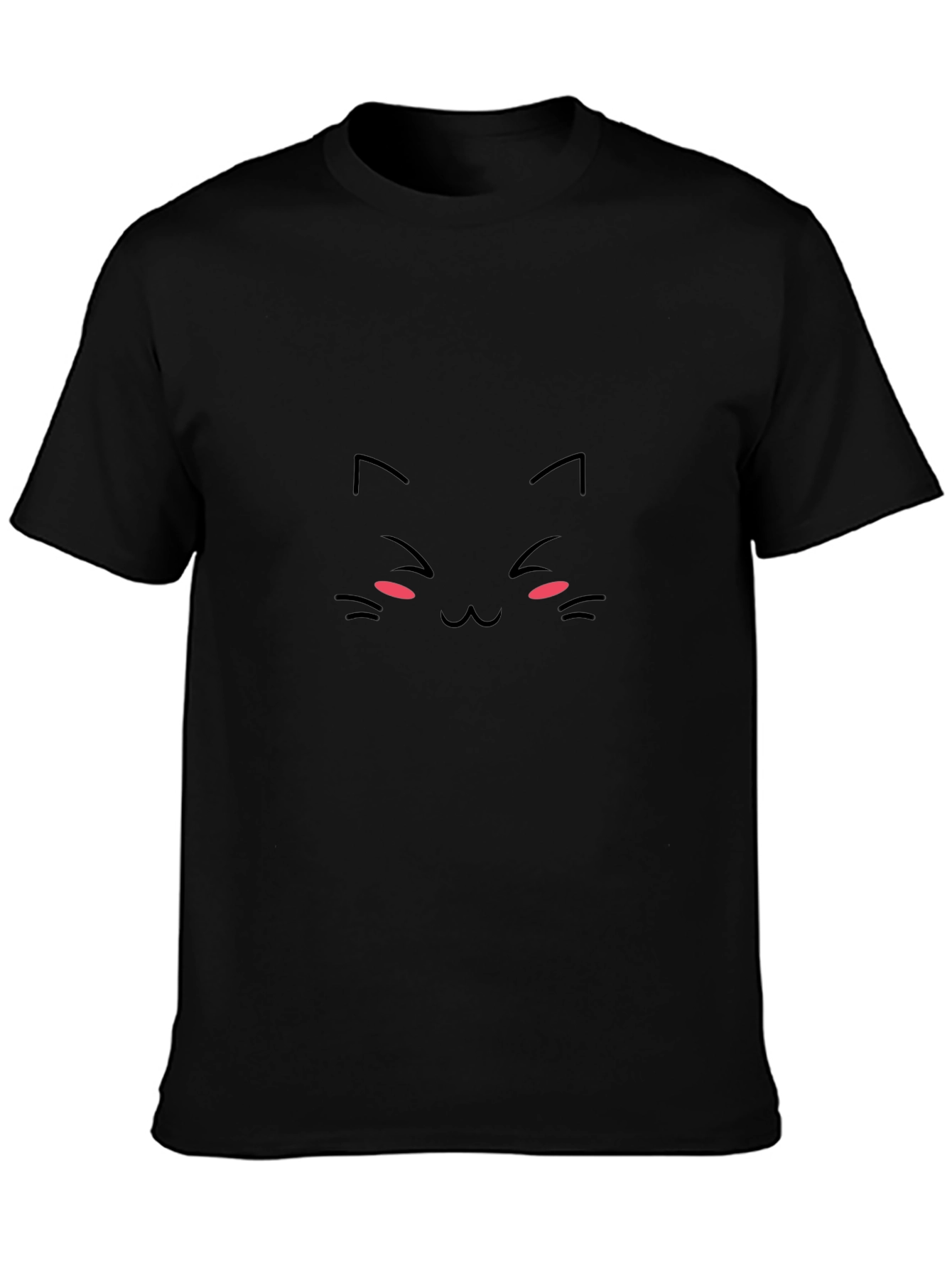 Cute Angry Cat Face Graphic Black T-Shirt