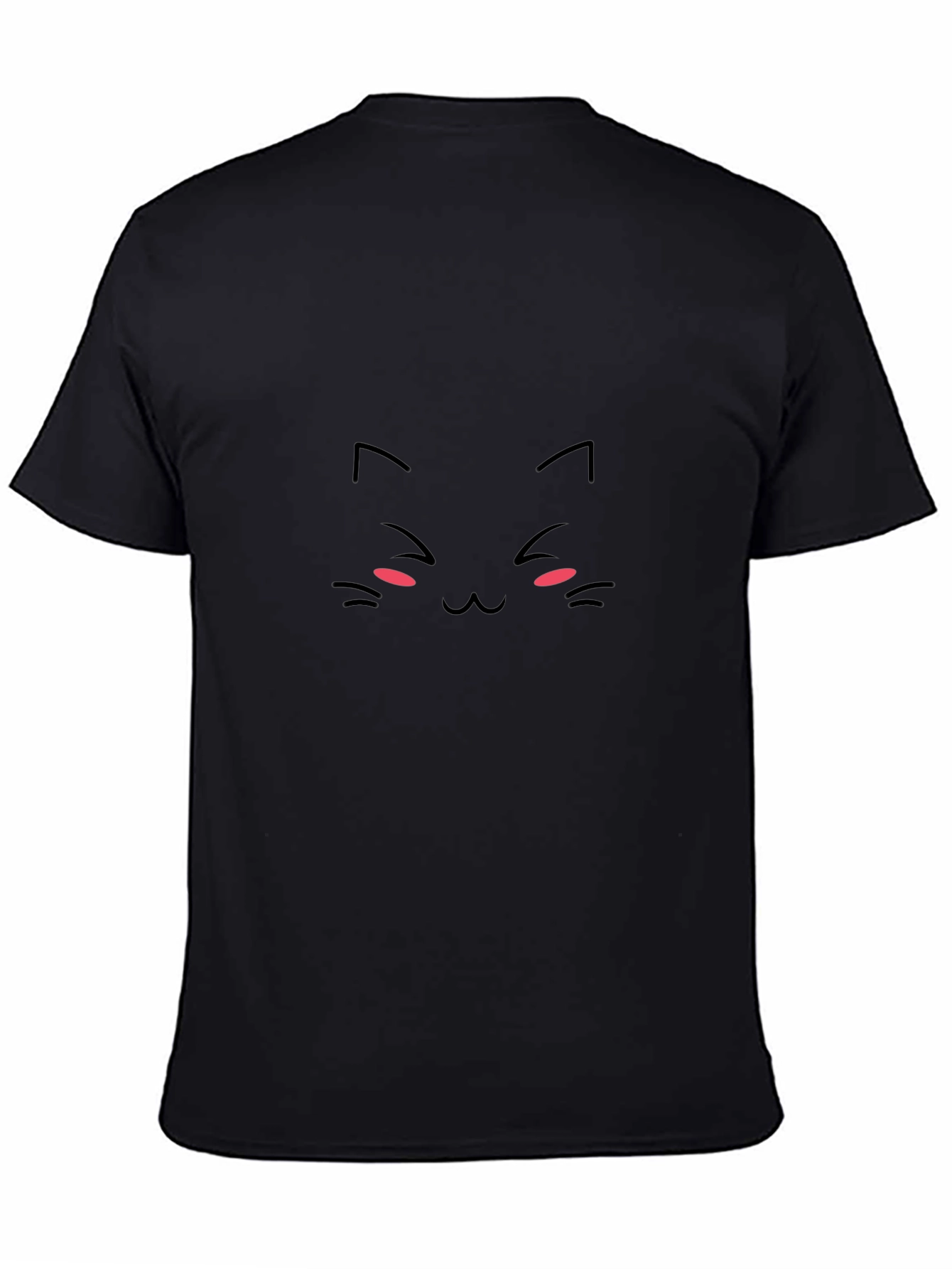 Cute Angry Cat Face Graphic Black T-Shirt
