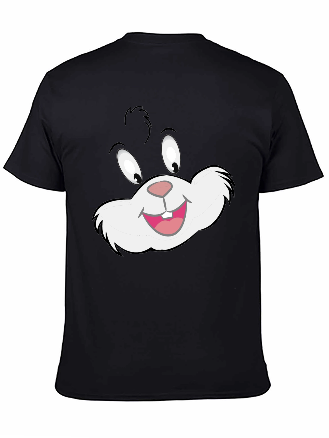 Cartoon Cat Graphic Black T-Shirt