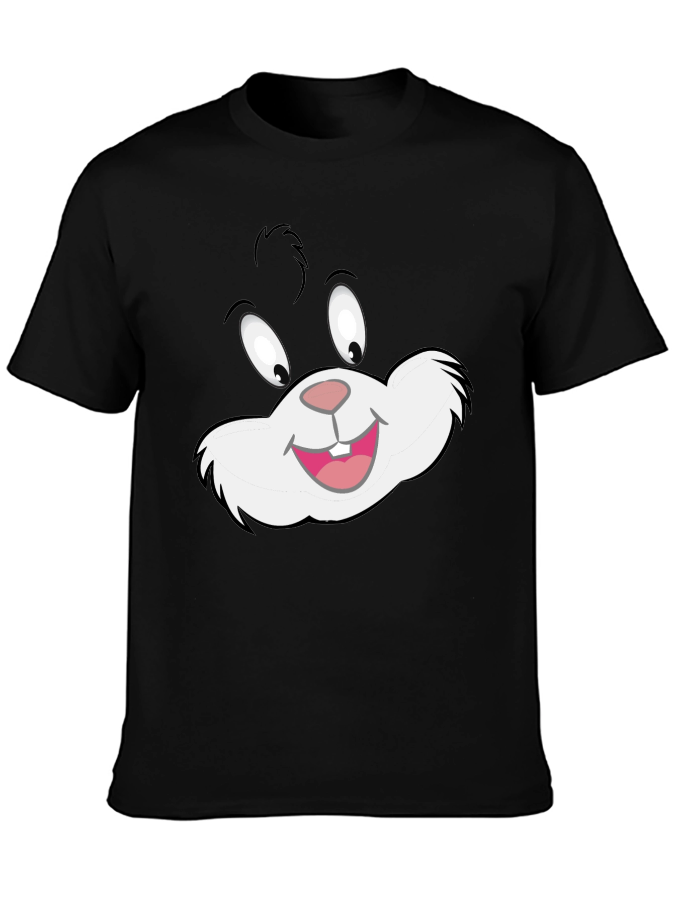 Cartoon Cat Graphic Black T-Shirt