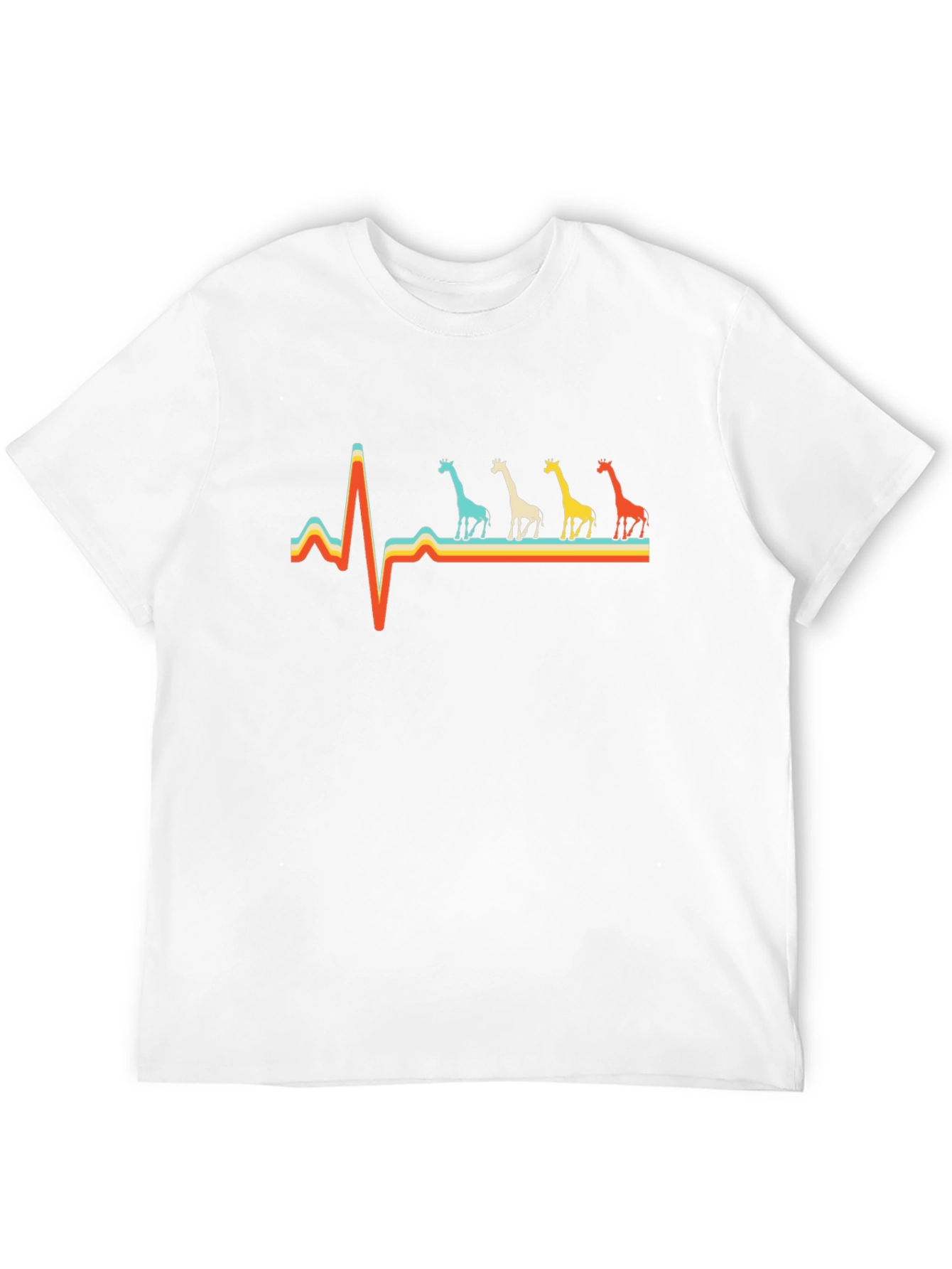 Giraffe Heartbeat T-Shirt - Quirky Animal Lover Tee