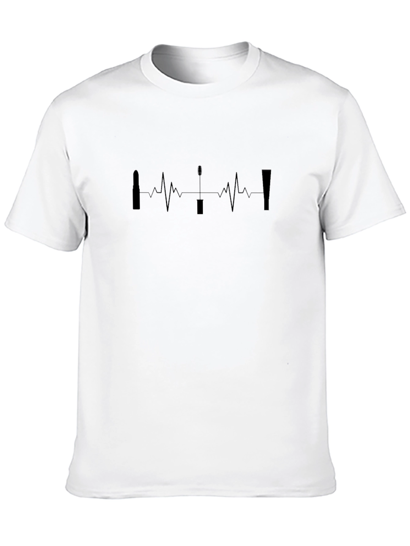 Makeup Heartbeat T-Shirt - Stylish Graphic Tee