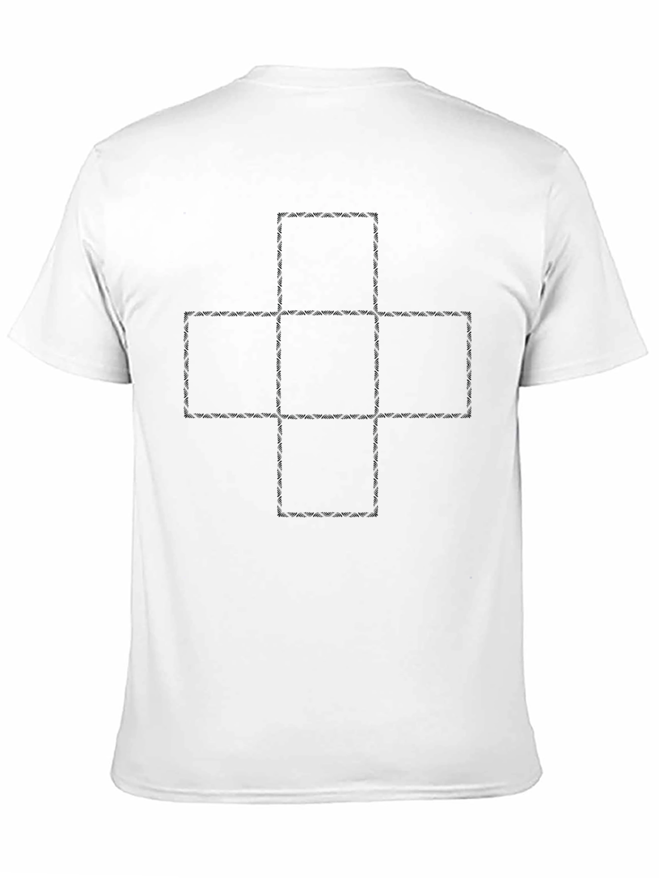 Mens Black Graphic Tee - Abstract Square Design