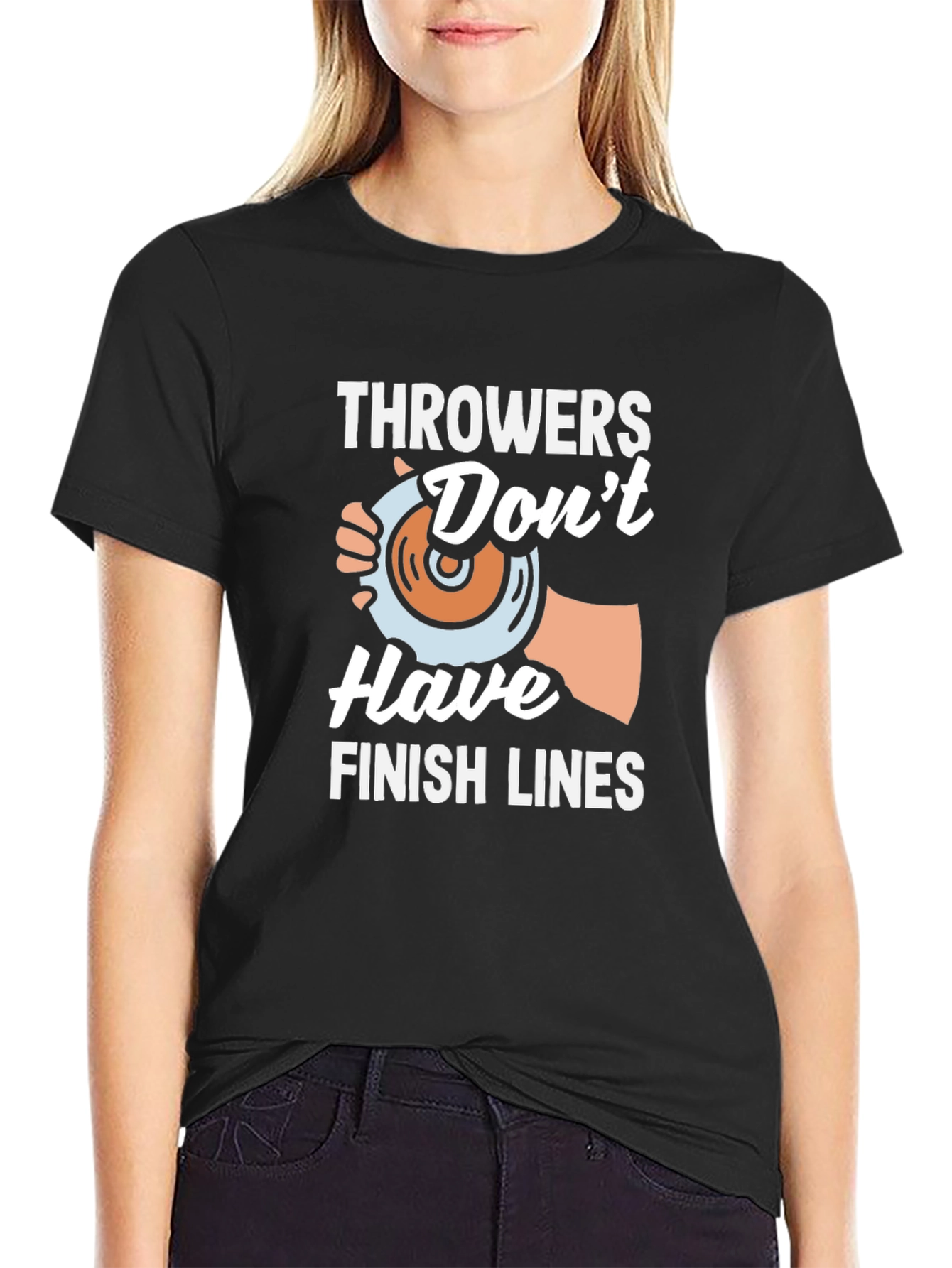 Throwers Dont Have Finish Lines Black T-Shirt