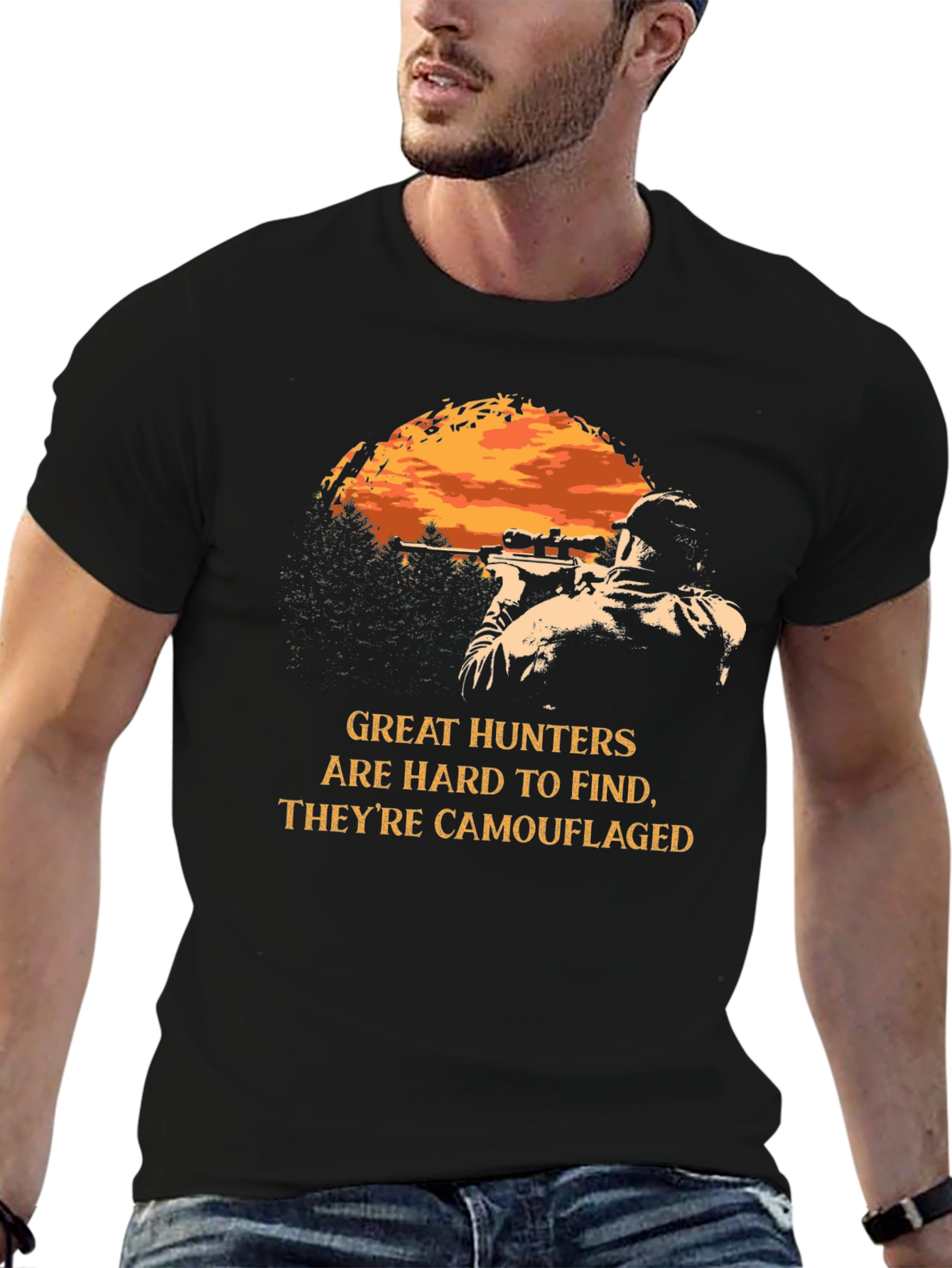 Great Hunters Camouflaged T-Shirt - Black