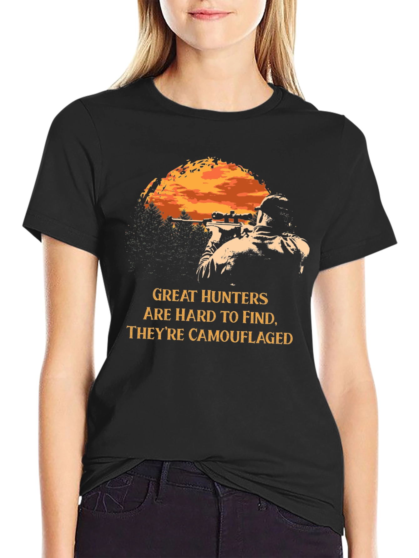 Great Hunters Camouflaged T-Shirt - Black