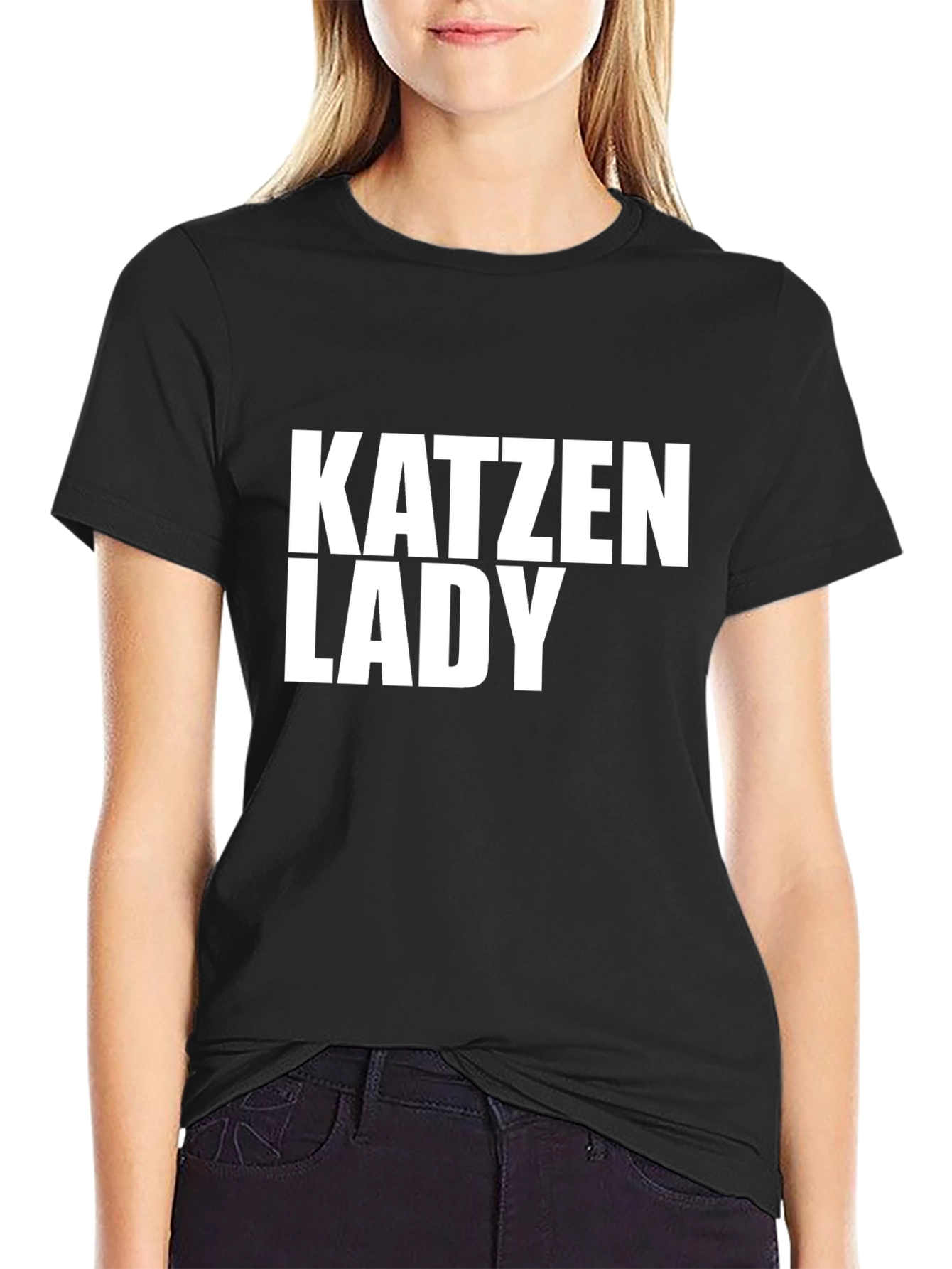 Katzen Lady Graphic Tee - Novelty Cat Lover T-Shirt