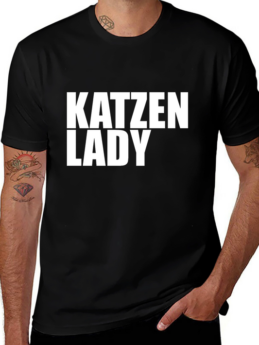 Katzen Lady Graphic Tee - Novelty Cat Lover T-Shirt
