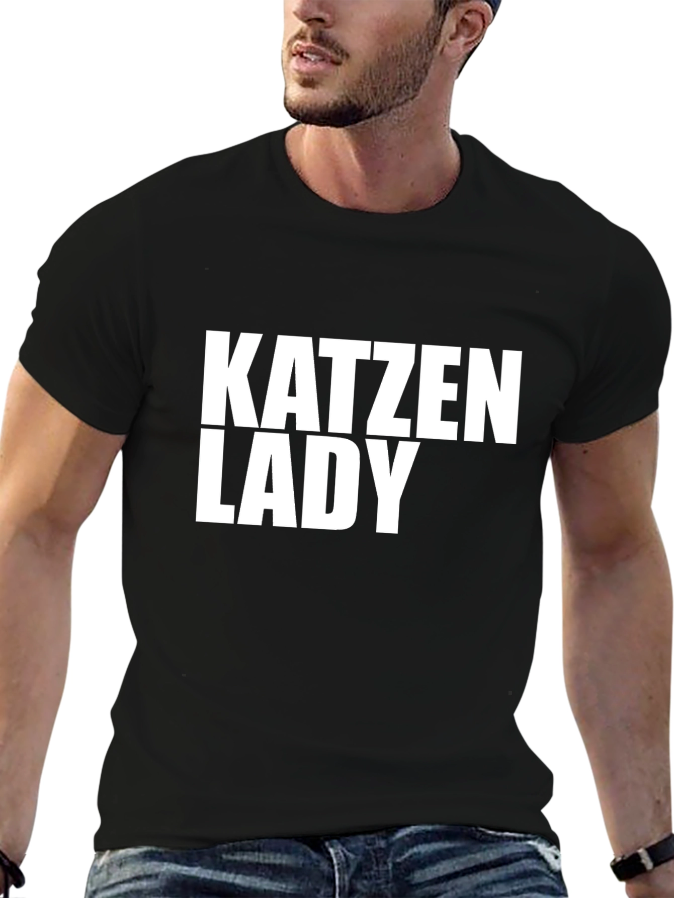 Katzen Lady Graphic Tee - Novelty Cat Lover T-Shirt