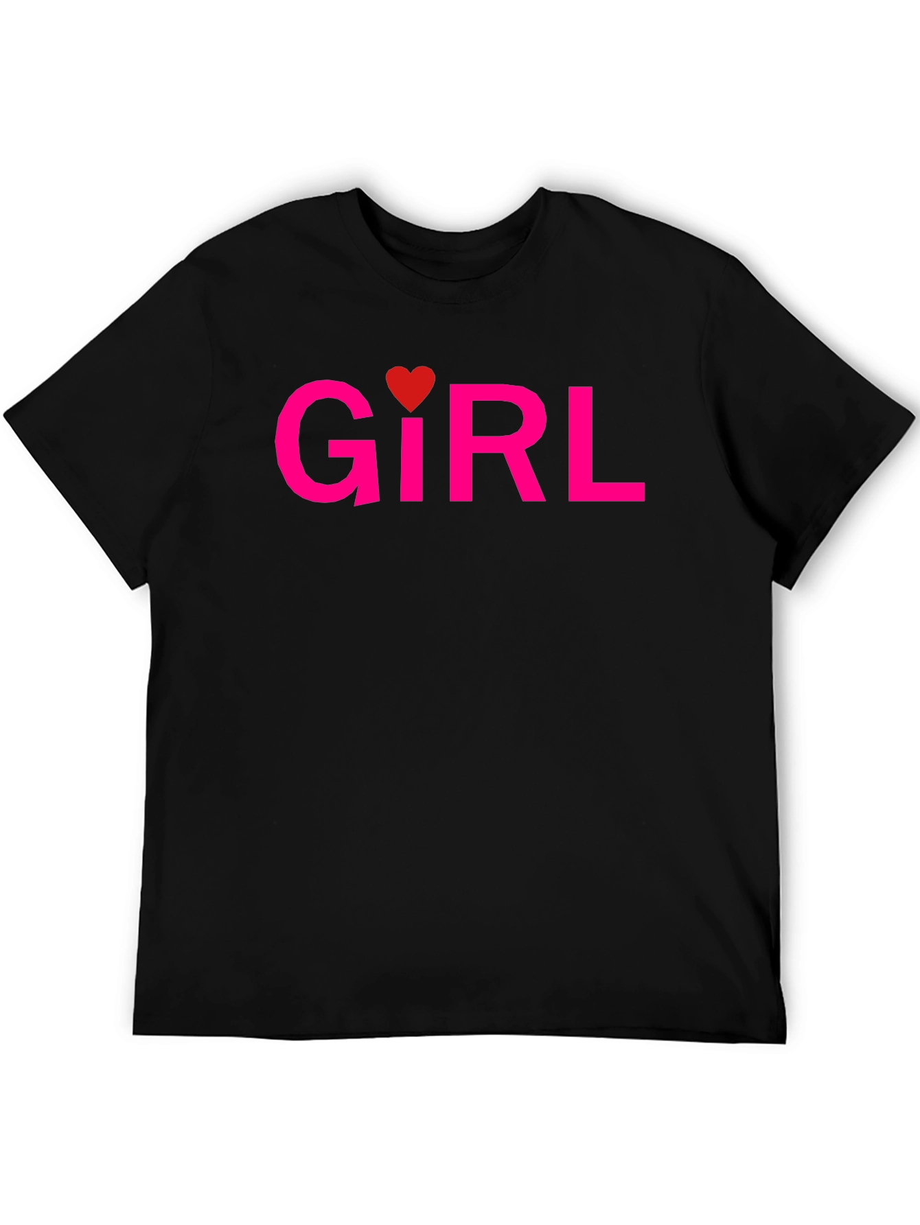 Girl Heart Graphic Print Crew Neck T-Shirt