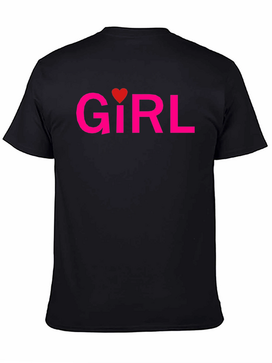 Girl Heart Graphic Print Crew Neck T-Shirt