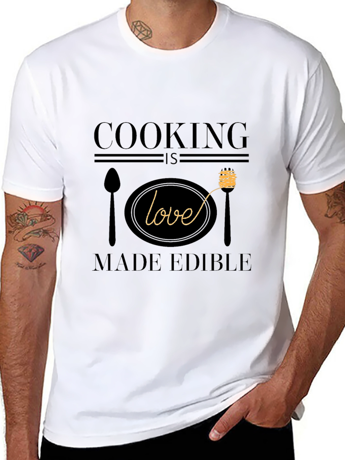 Cooking is Love Made Edible Graphic T-Shirt