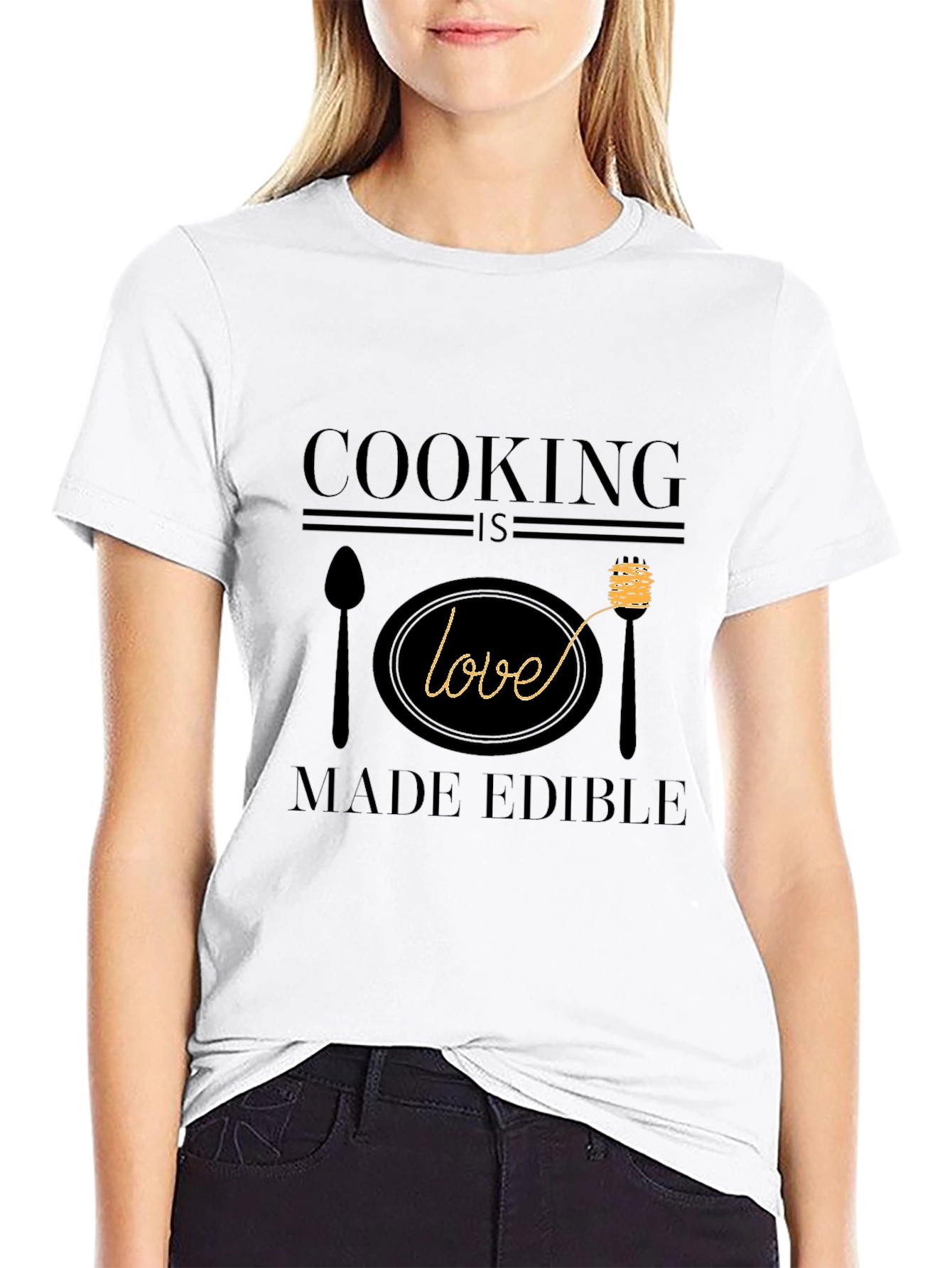 Cooking is Love Made Edible Graphic T-Shirt