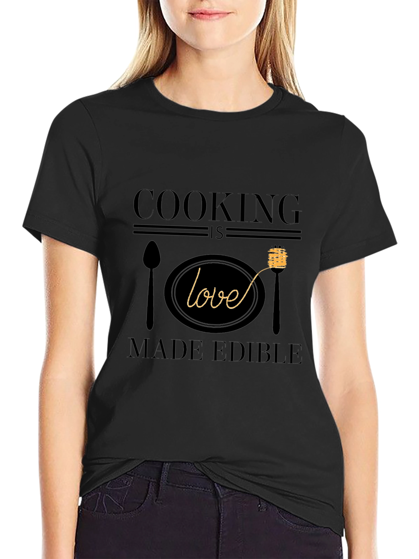 Cooking is Love Made Edible Graphic T-Shirt