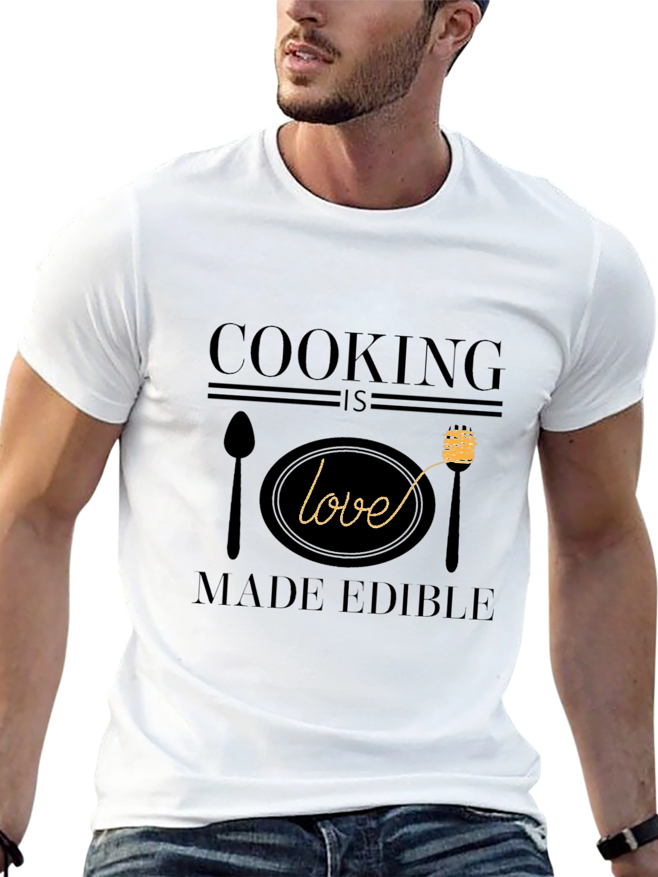 Cooking is Love Made Edible Graphic T-Shirt