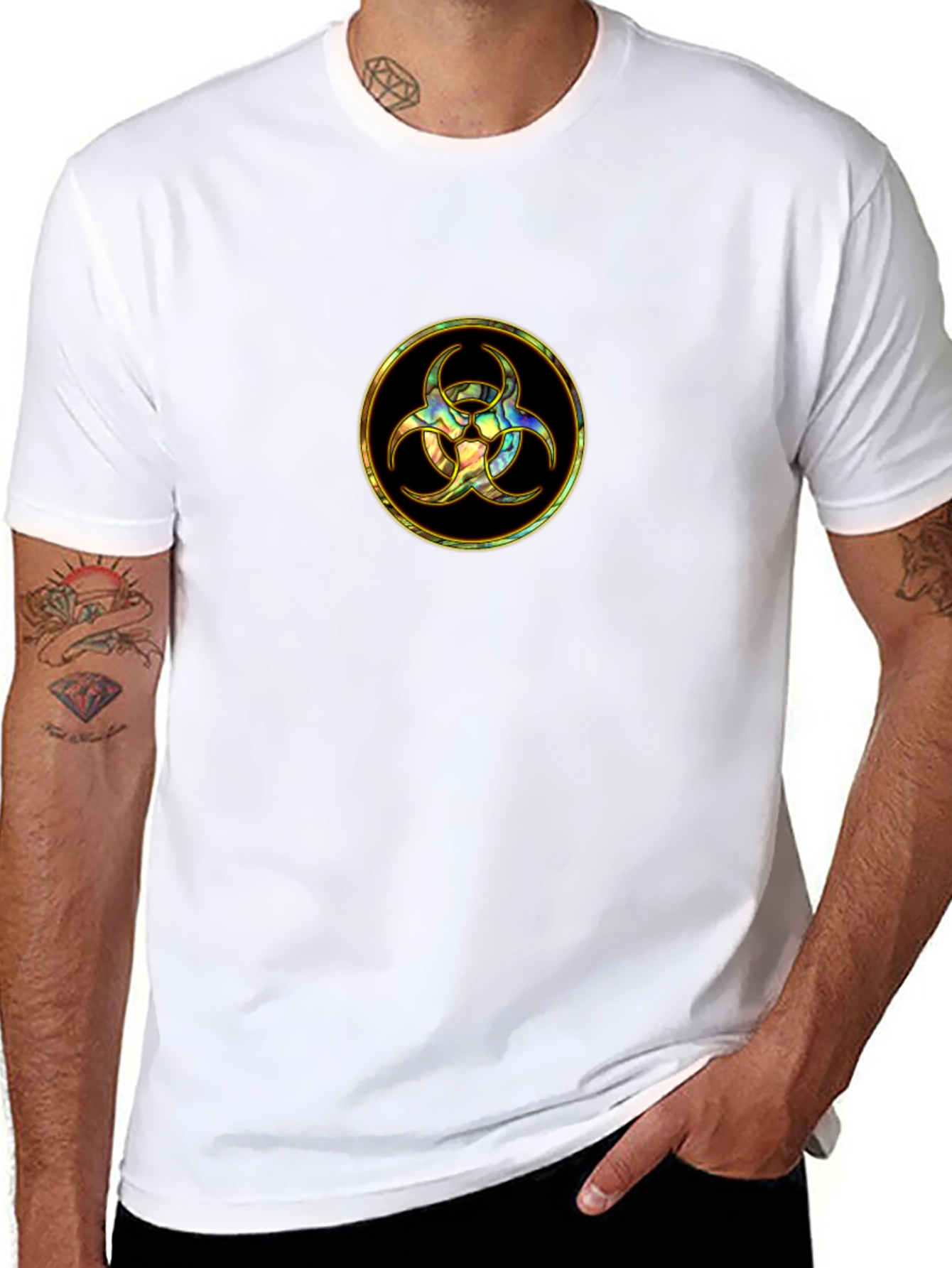 Biohazard Symbol Graphic Tee - Black