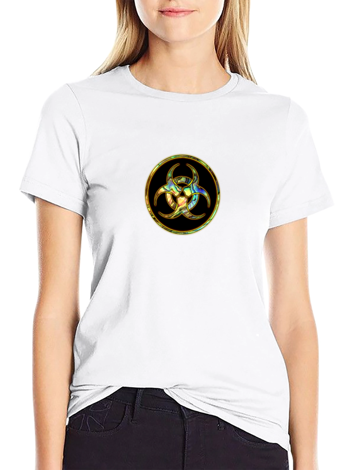 Biohazard Symbol Graphic Tee - Black