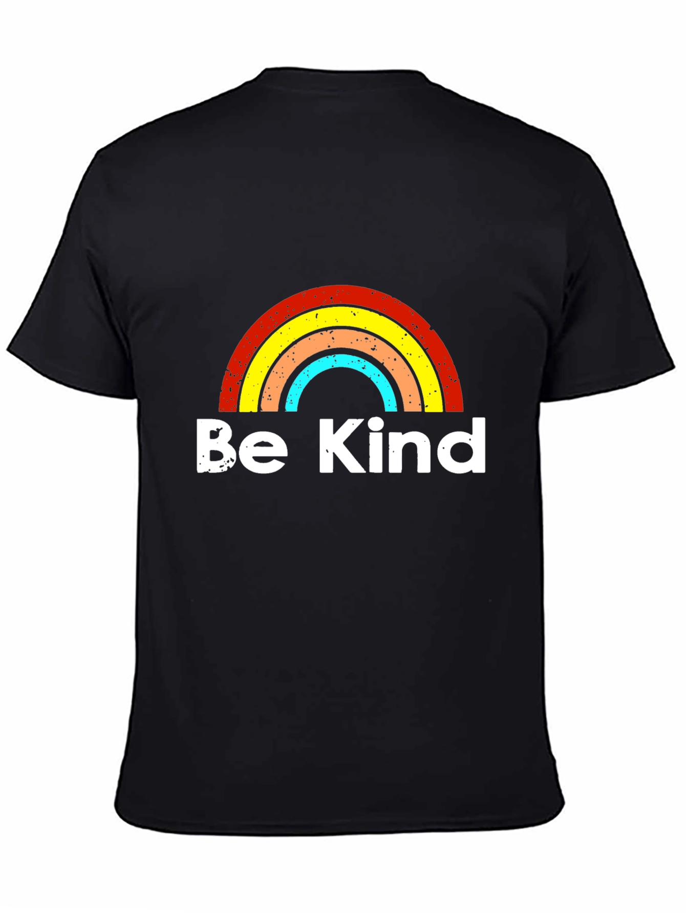 Be Kind Rainbow Graphic T-Shirt - Black