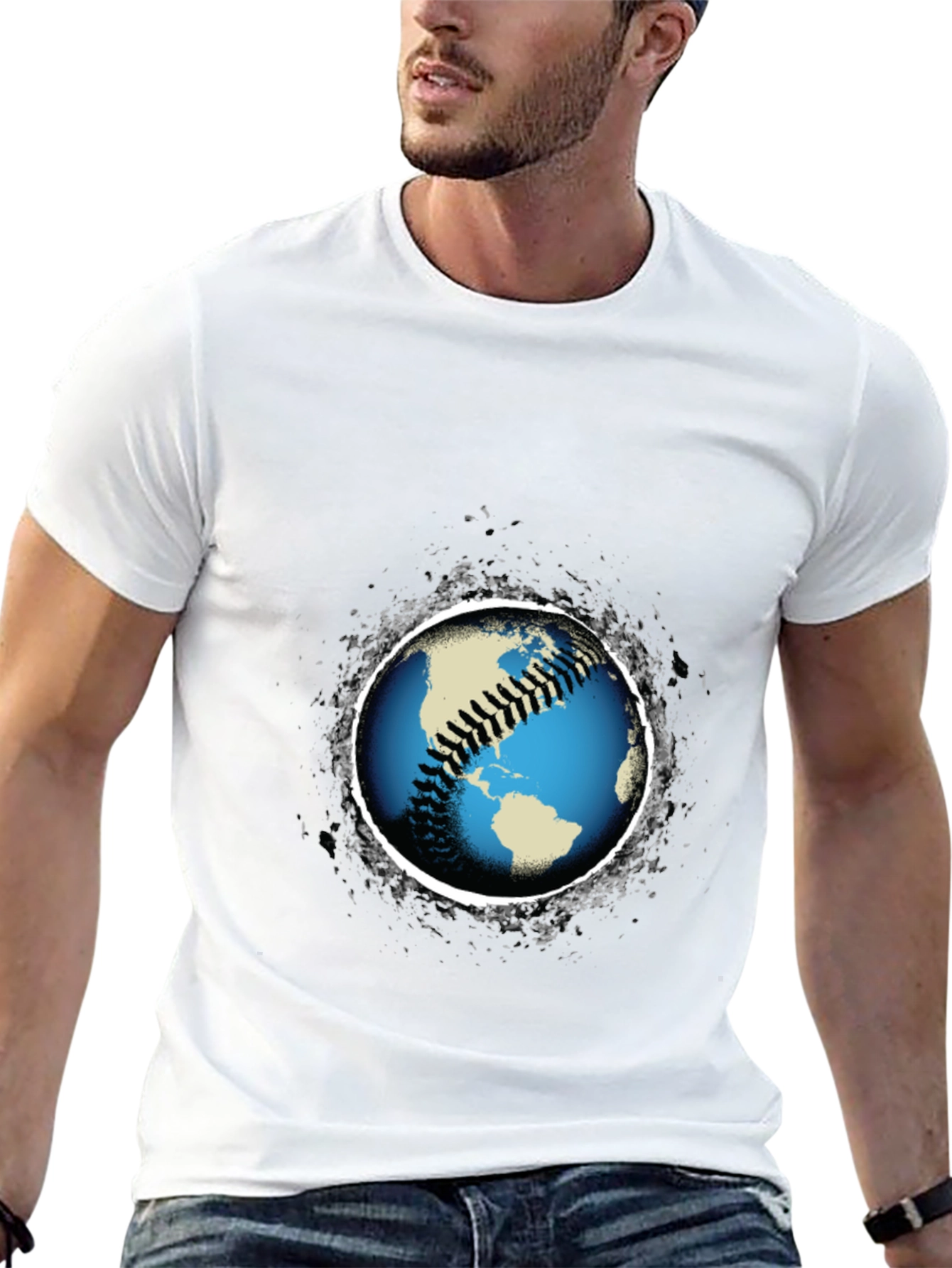 Baseball Earth Graphic T-Shirt