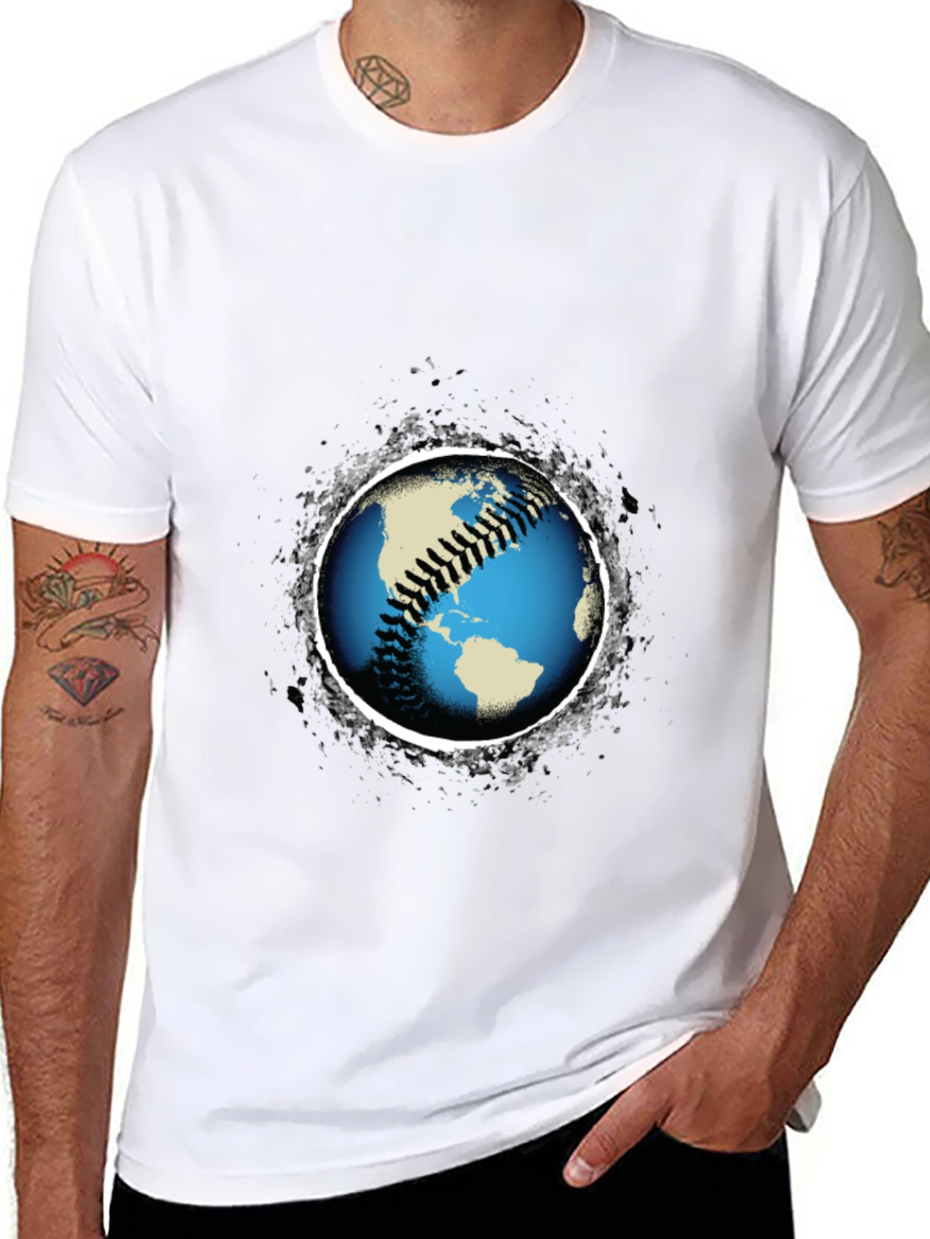 Baseball Earth Graphic T-Shirt