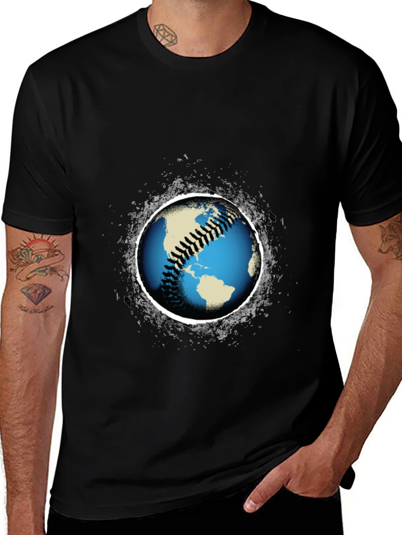 Baseball Earth Graphic T-Shirt