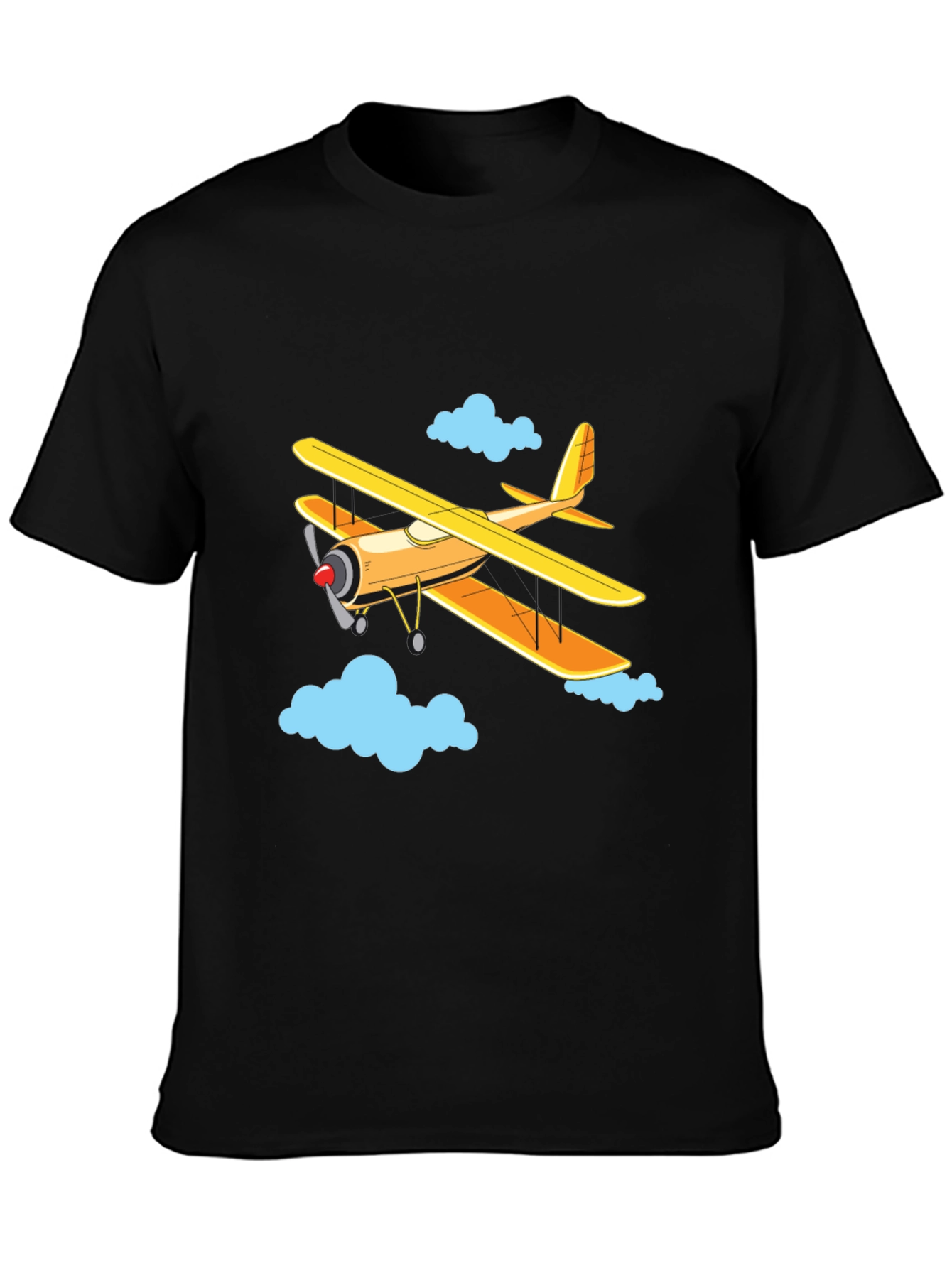 Airplane Graphic Tee - Biplane in the Clouds!