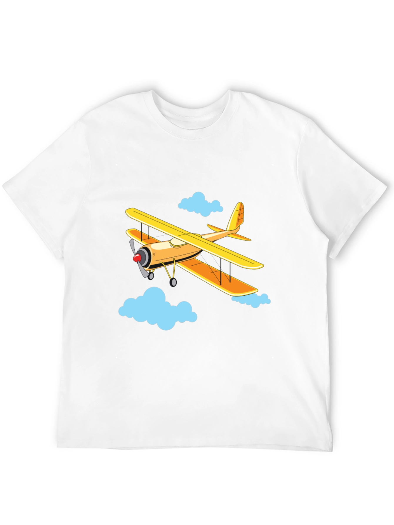 Airplane Graphic Tee - Biplane in the Clouds!