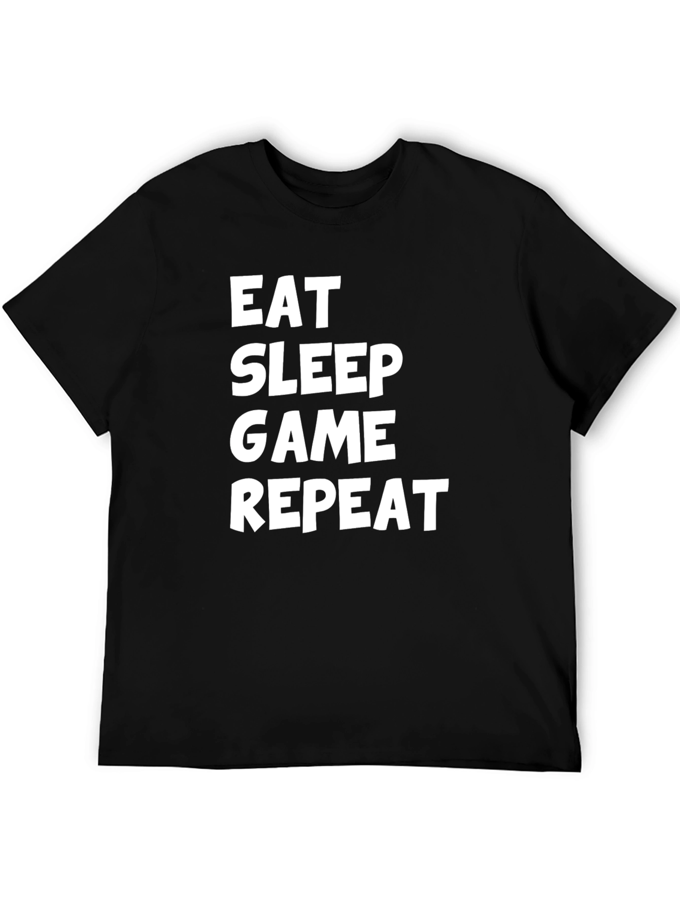 Eat Sleep Game Repeat Black Graphic Tee