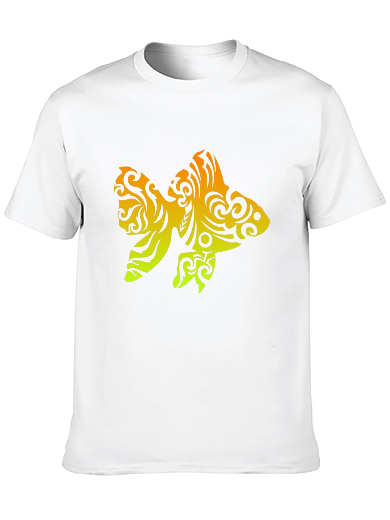 Tribal Goldfish Graphic Tee - Black Cotton Blend