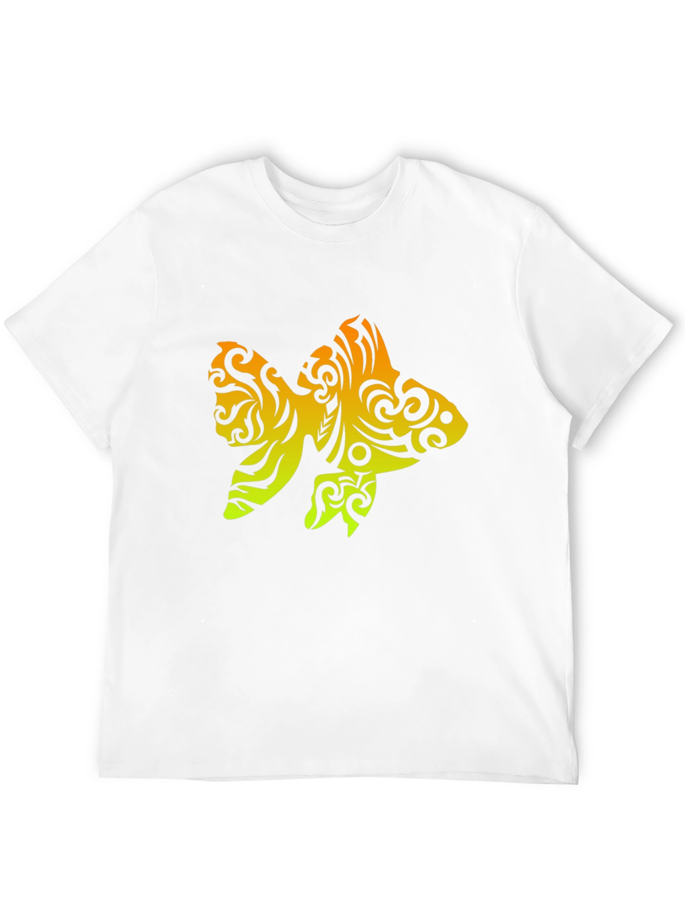 Tribal Goldfish Graphic Tee - Black Cotton Blend