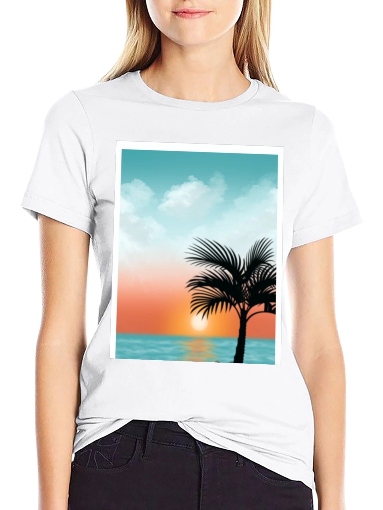 Sunset Palm Tee - Tropical Graphic T-Shirt