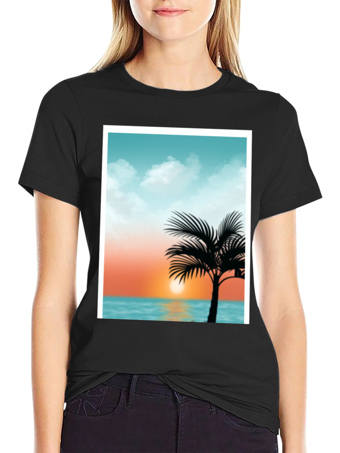 Sunset Palm Tee - Tropical Graphic T-Shirt