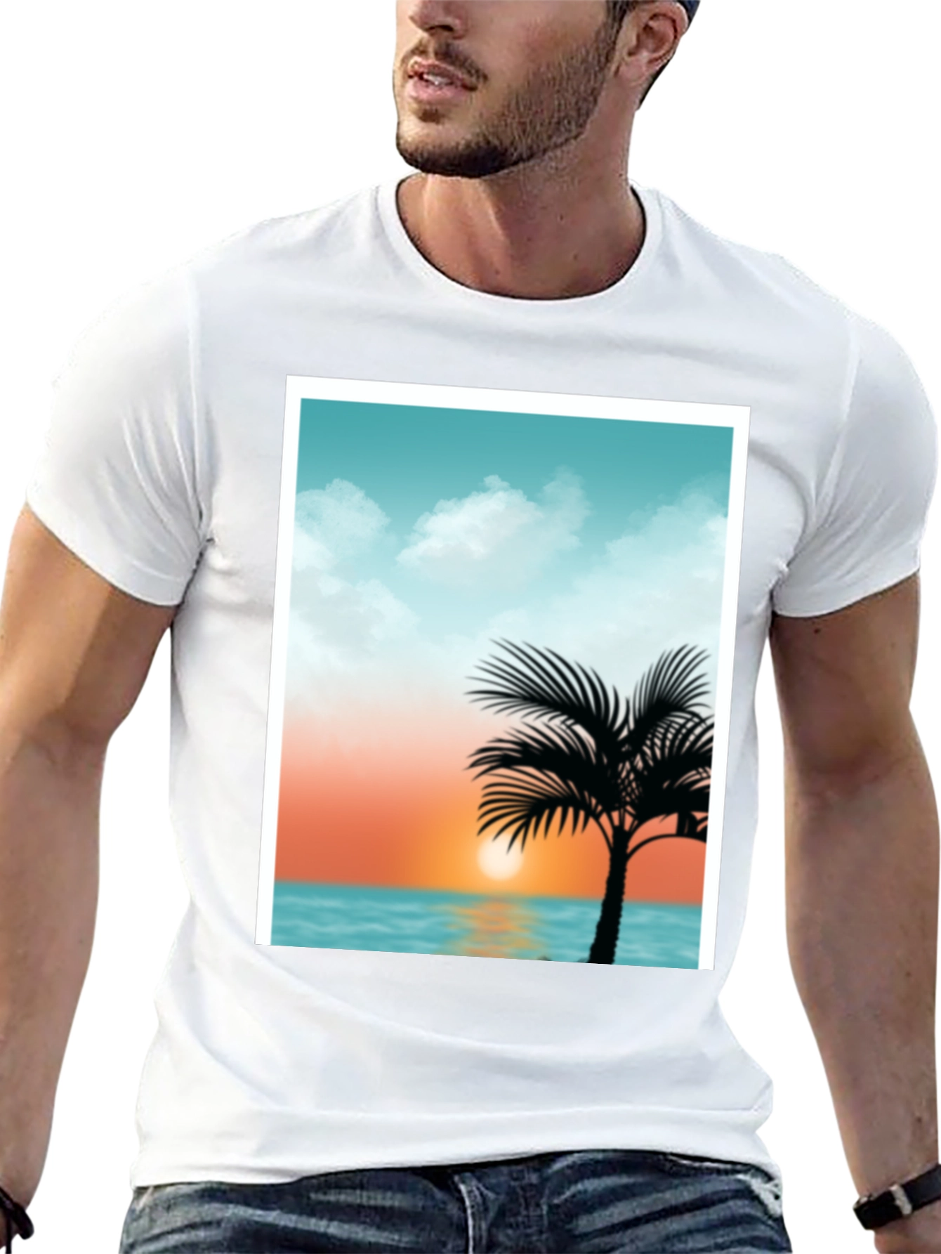 Sunset Palm Tee - Tropical Graphic T-Shirt
