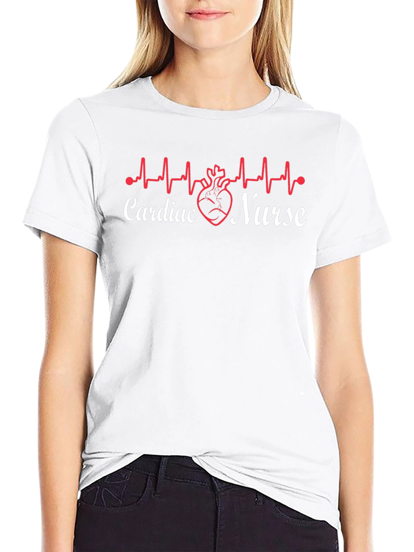 Cardiac Nurse T-Shirt - Heartbeat Design