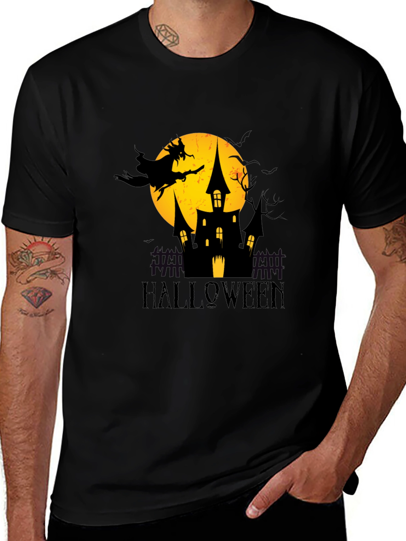 Halloween Witch Castle Graphic T-Shirt