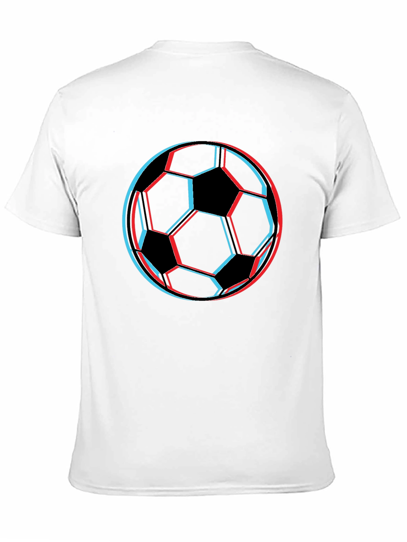 3D Soccer Ball Graphic Tee - Black Cotton T-Shirt