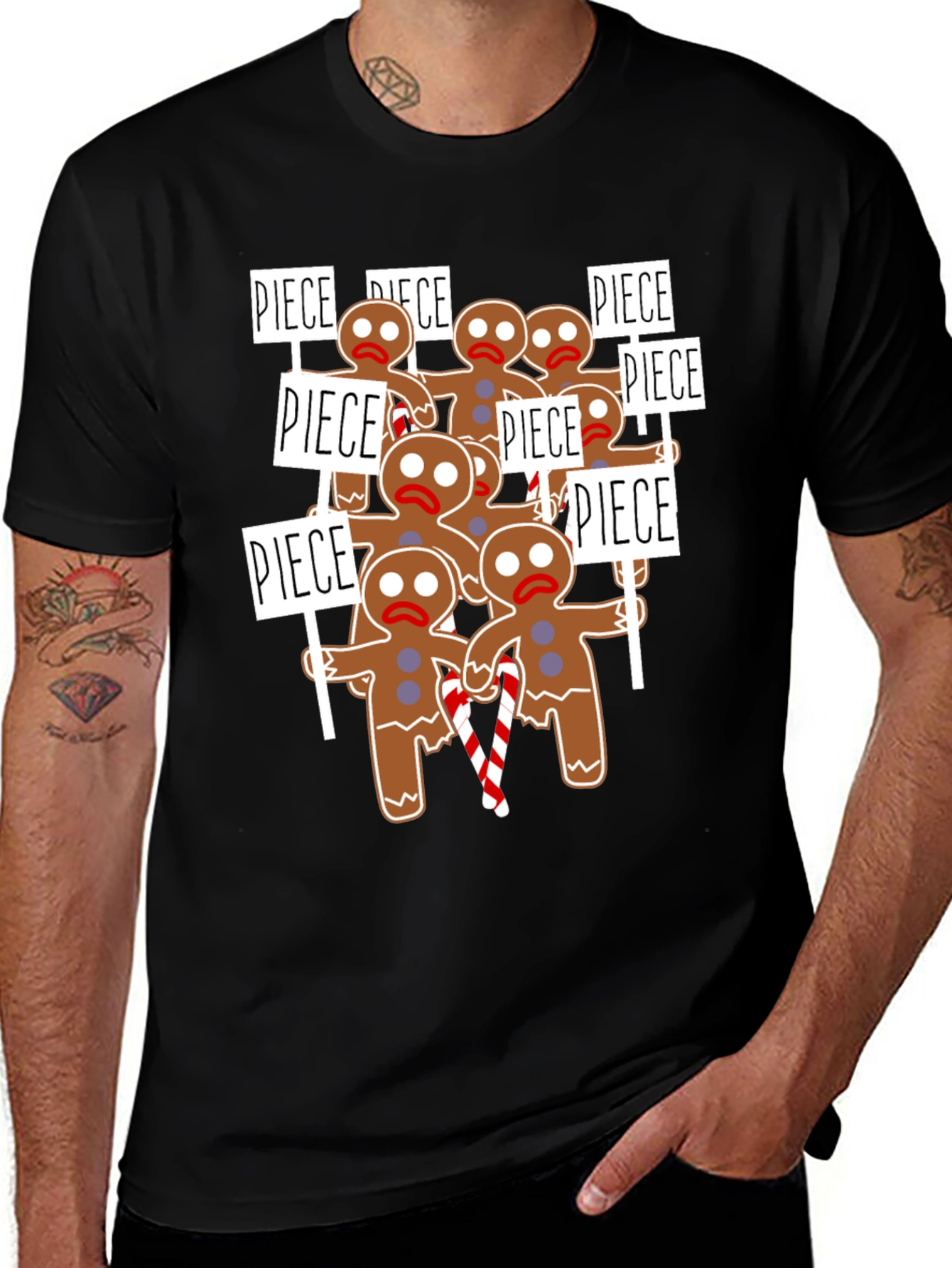 Gingerbread Man Protest T-Shirt - Holiday Humor