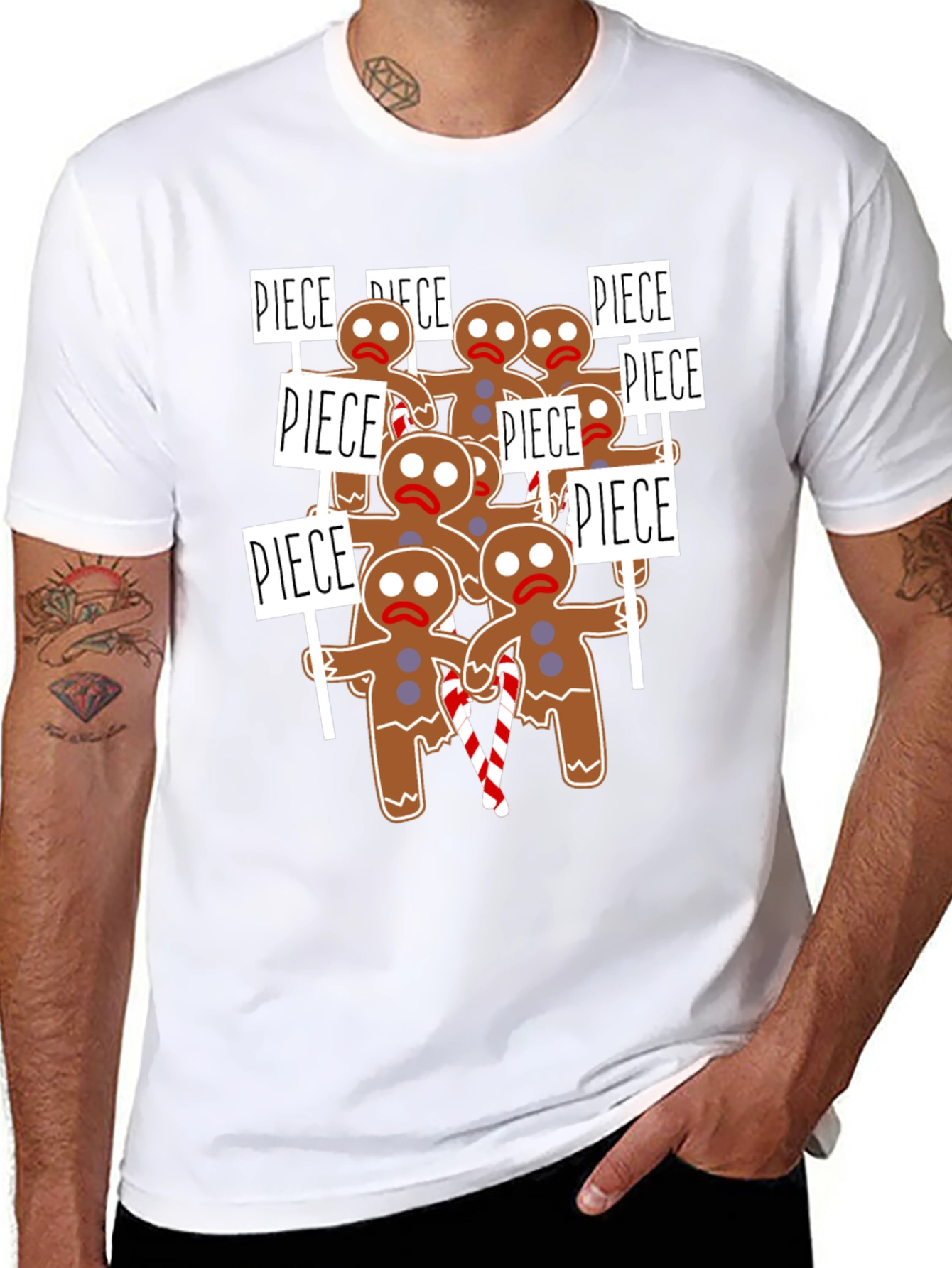 Gingerbread Man Protest T-Shirt - Holiday Humor