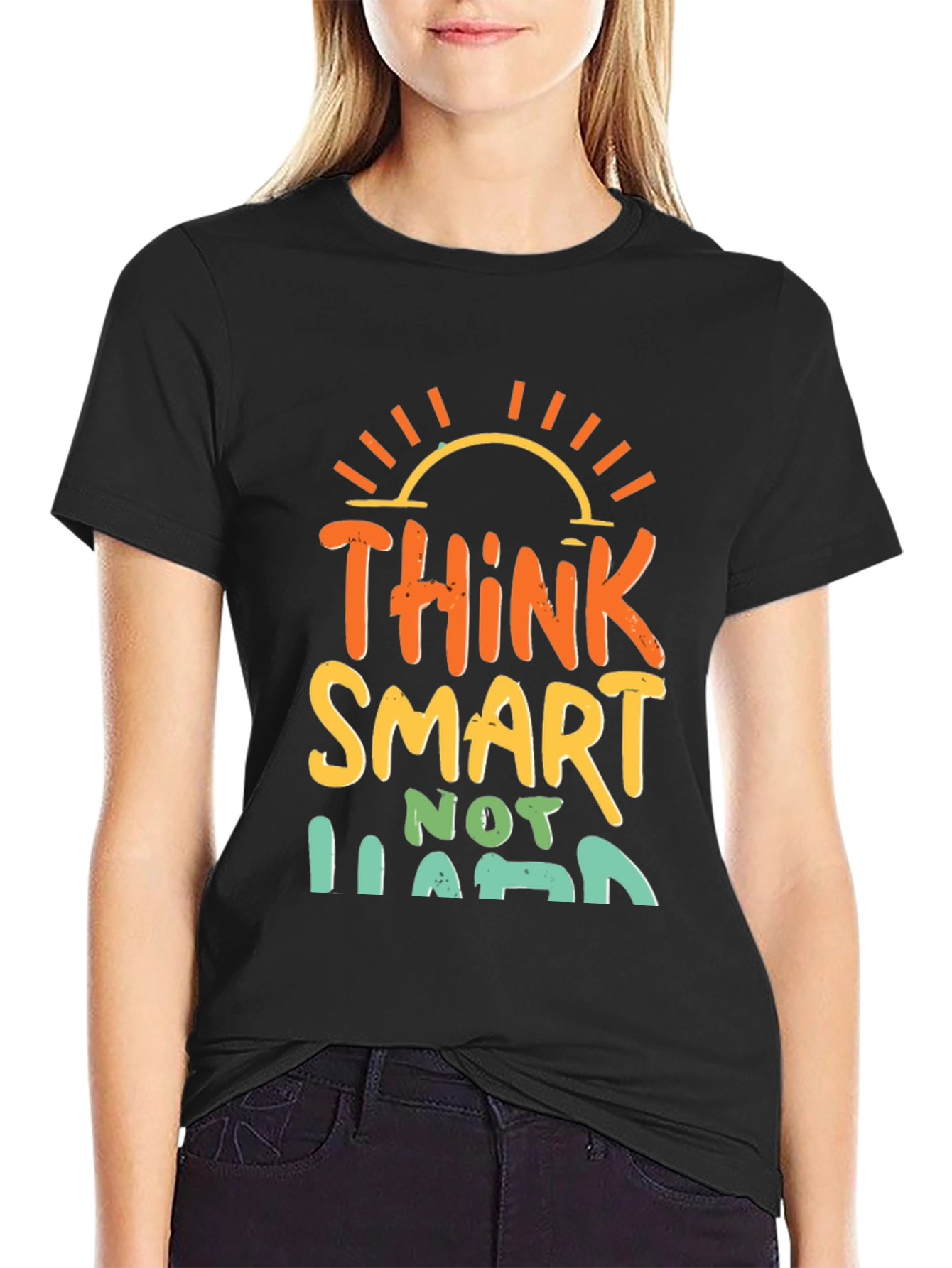 Think Smart Not Hard Graphic Tee - Black